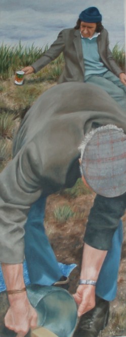 Braoinín Tae, oil on board, 40 x 15 cm, image