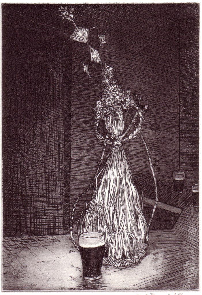 Sos ar an Dreoilín, copper plate etching, image