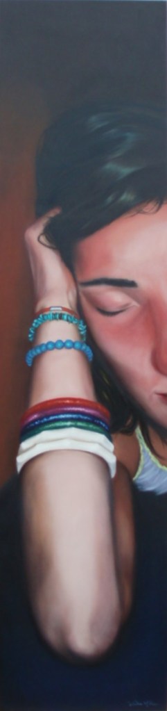 Ciara in Florence, oil on board, image