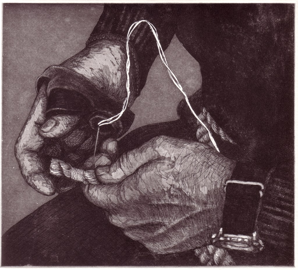 Whipping the Bitter End, copperplate etching, image