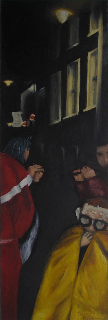 Wren on Green St II, oil on board