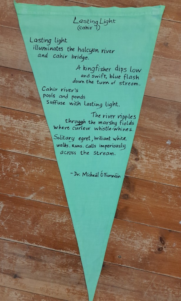 poetry written onto flag